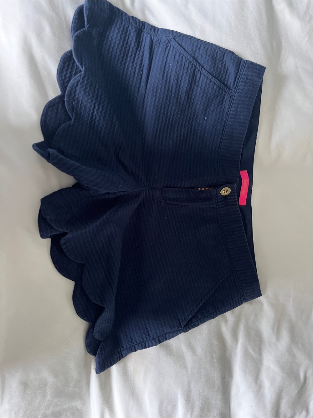 Lilly Pulitzer Navy Scalloped Hem Women's Shorts